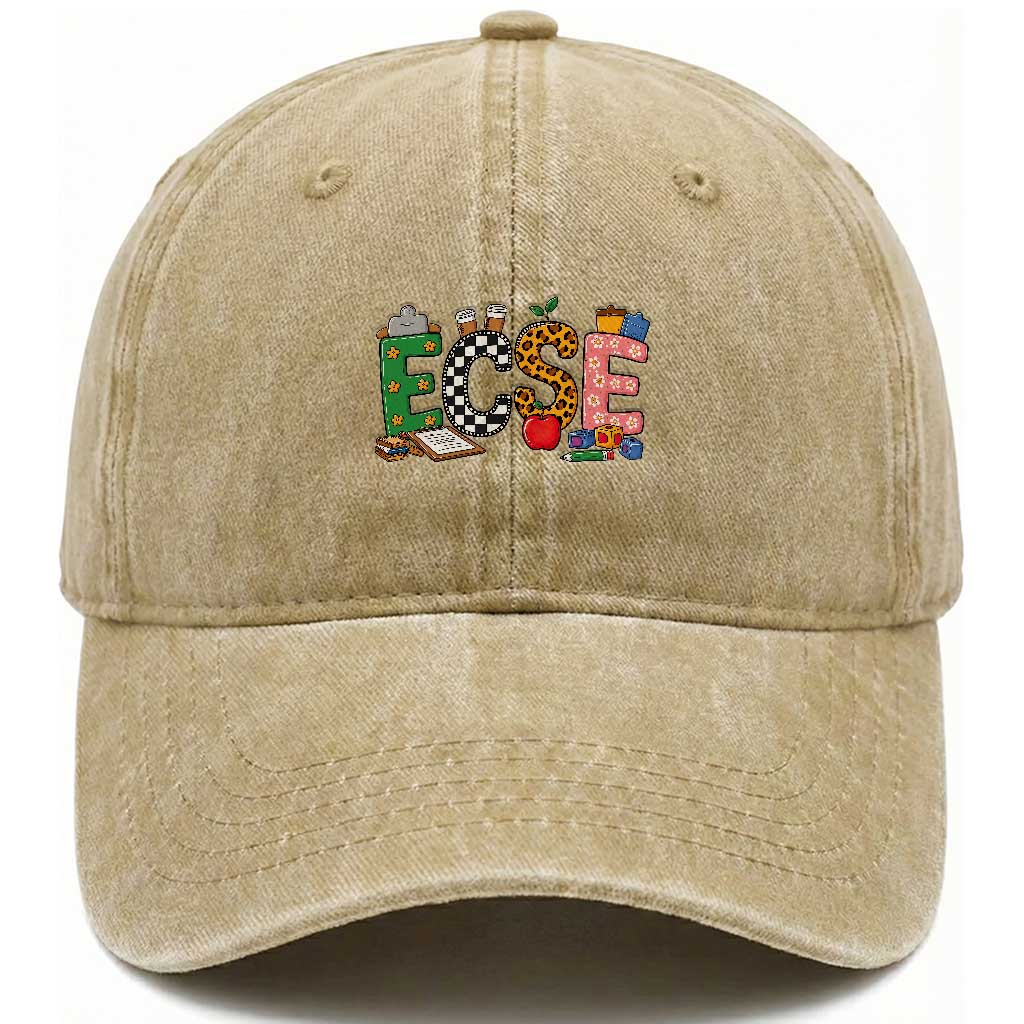 Early Childhood Special Education Teacher Washed Cotton Baseball Cap ECSE Life