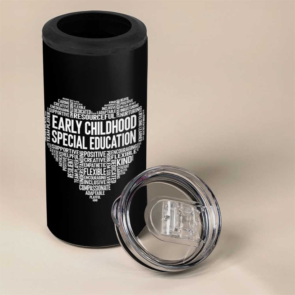 Early Childhood Special Education Teacher 4 in 1 Can Cooler Tumbler Caring Compassionate Kindness