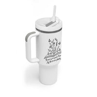 Floral Bookworm Reader Tumbler With Handle There Is No Such Thing As Too Many Books