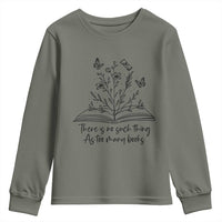 Floral Bookworm Reader Youth Sweatshirt There Is No Such Thing As Too Many Books