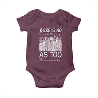 Bookworm Reading Lover Baby Onesie There Is No Such Thing As Too Many Books