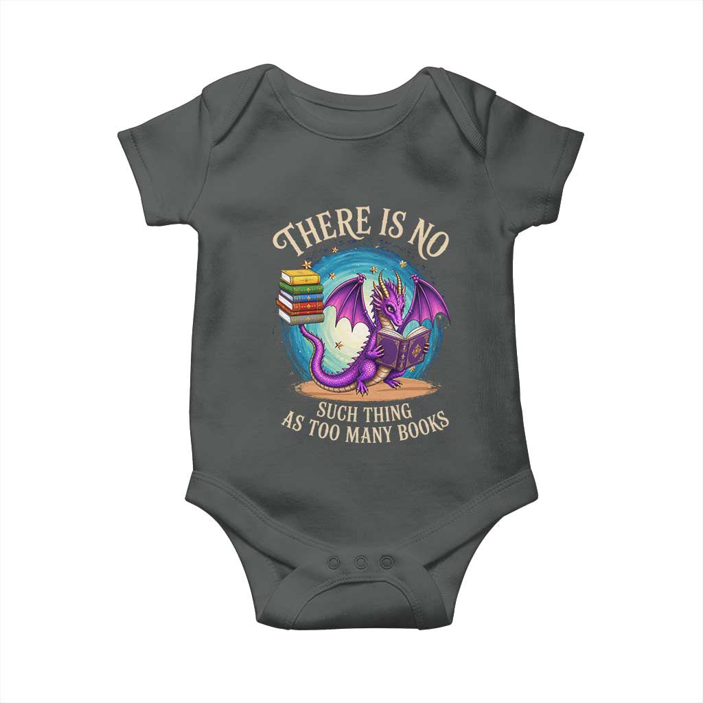 Fantasy Dragon Book Lover Baby Onesie There Is No Such Thing As Too Many Books