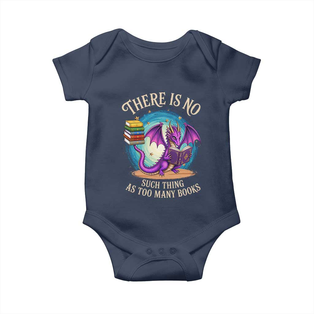 Fantasy Dragon Book Lover Baby Onesie There Is No Such Thing As Too Many Books