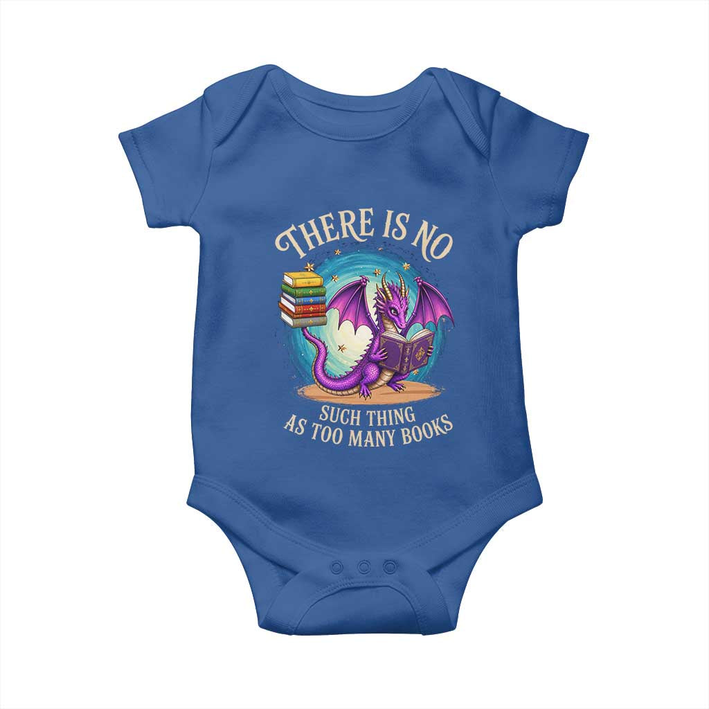 Fantasy Dragon Book Lover Baby Onesie There Is No Such Thing As Too Many Books