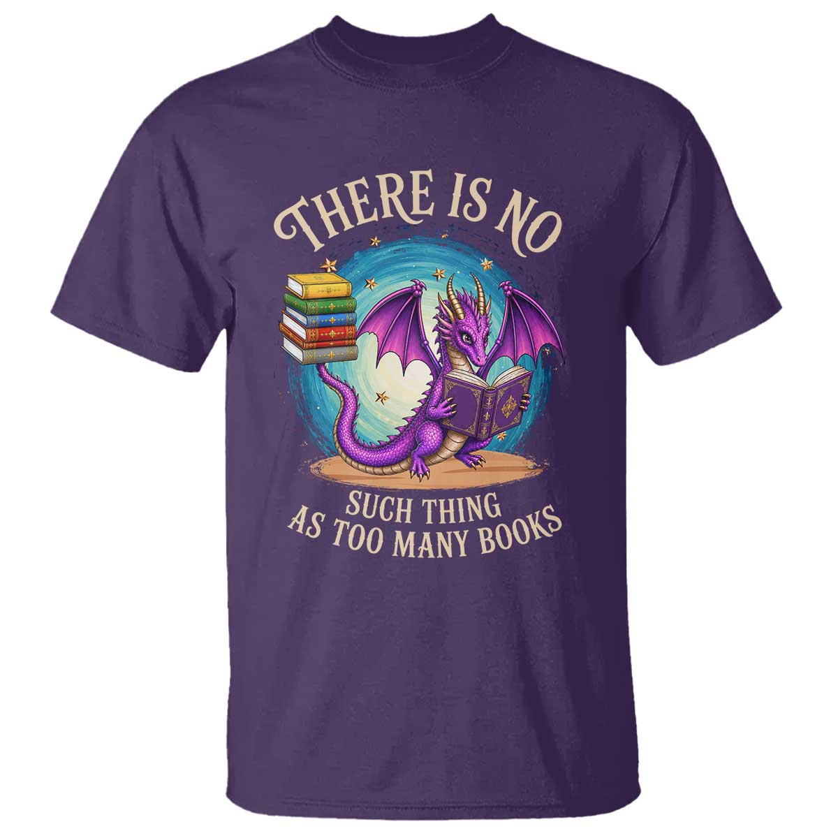 Fantasy Dragon Book Lover T Shirt There Is No Such Thing As Too Many Books