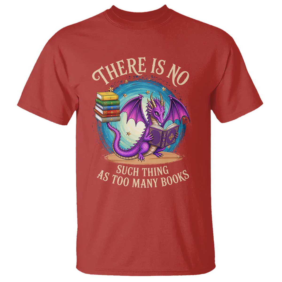 Fantasy Dragon Book Lover T Shirt There Is No Such Thing As Too Many Books
