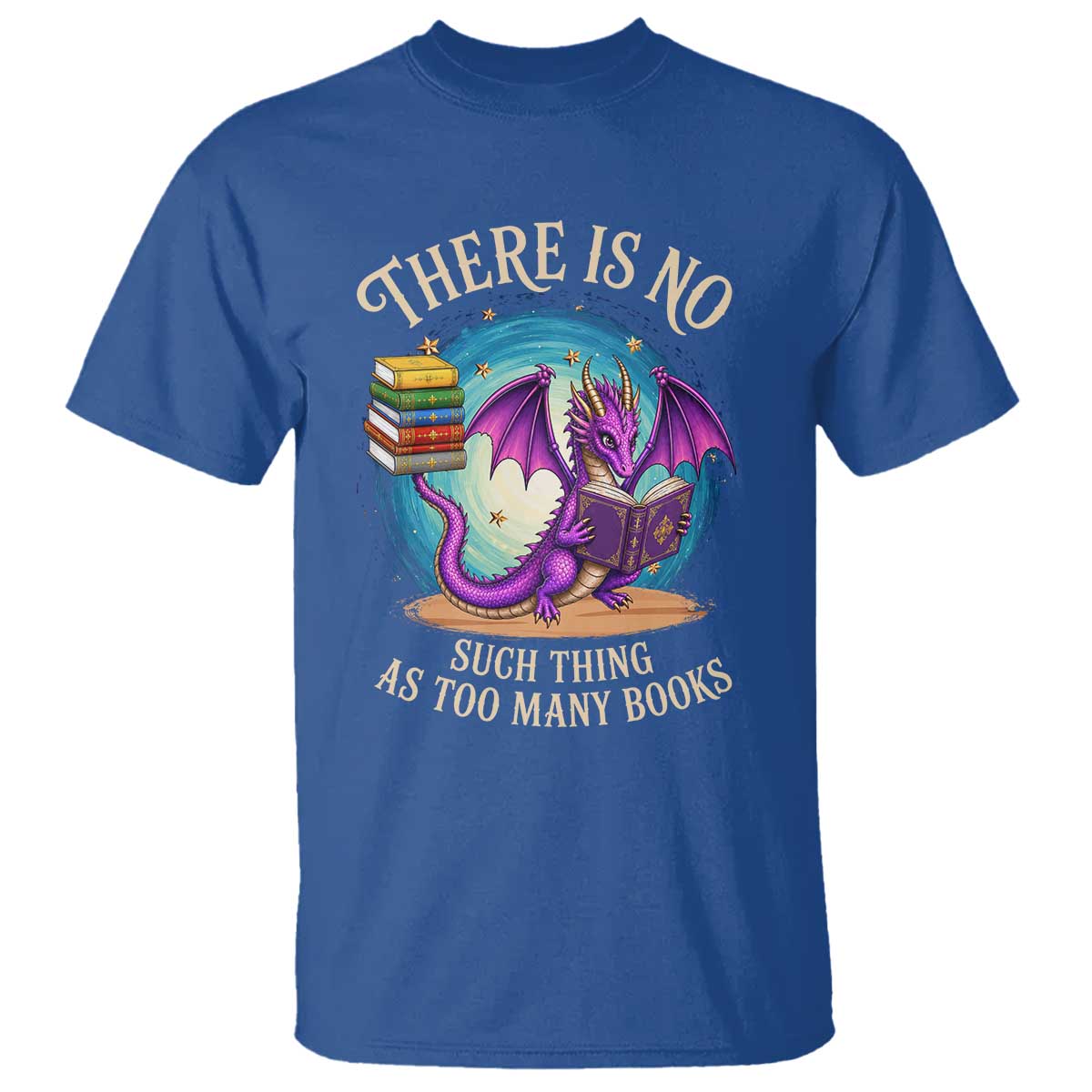 Fantasy Dragon Book Lover T Shirt There Is No Such Thing As Too Many Books