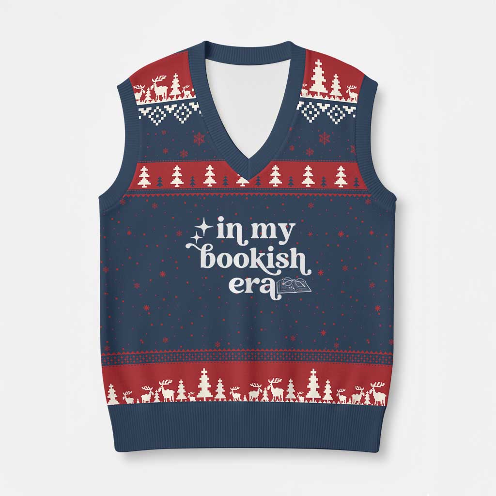In My Bookish Era Reading Gift V-Neck Knit Sweater Vest Book Lover