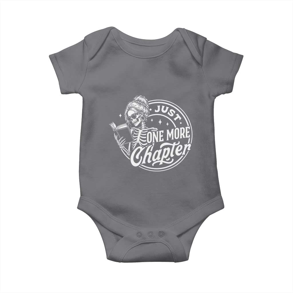 Just One More Chapter Skeleton Woman Baby Onesie Book Lover Gift