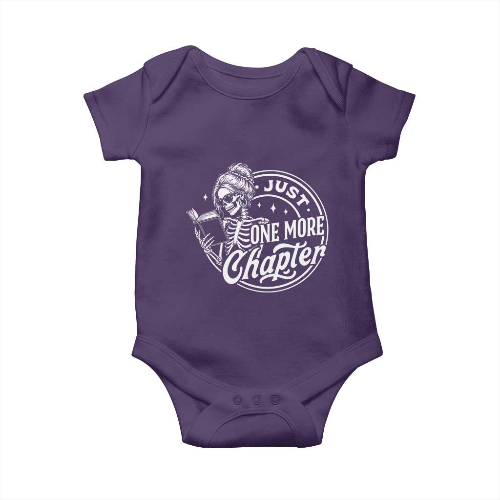 Just One More Chapter Skeleton Woman Baby Onesie Book Lover Gift