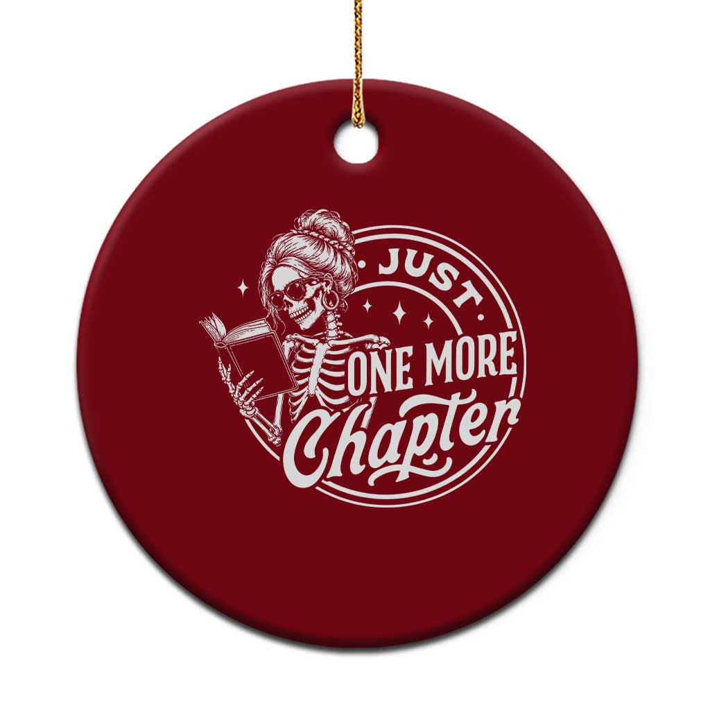 Just One More Chapter Skeleton Woman Ceramic Ornament Book Lover Gift