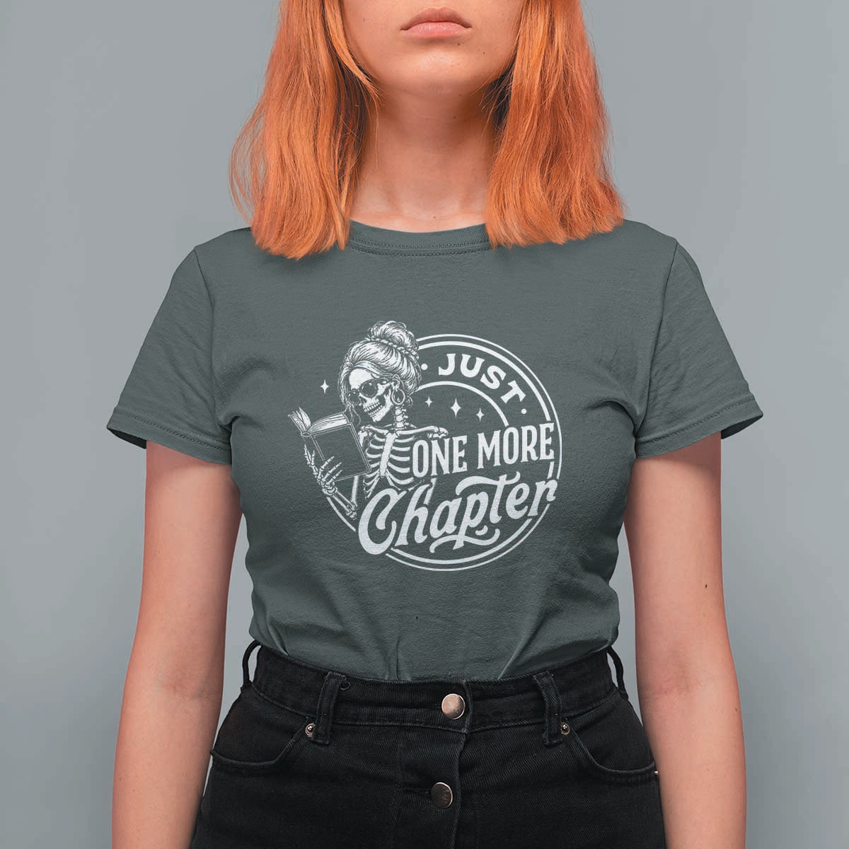 Just One More Chapter Skeleton Woman T Shirt For Women Book Lover Gift