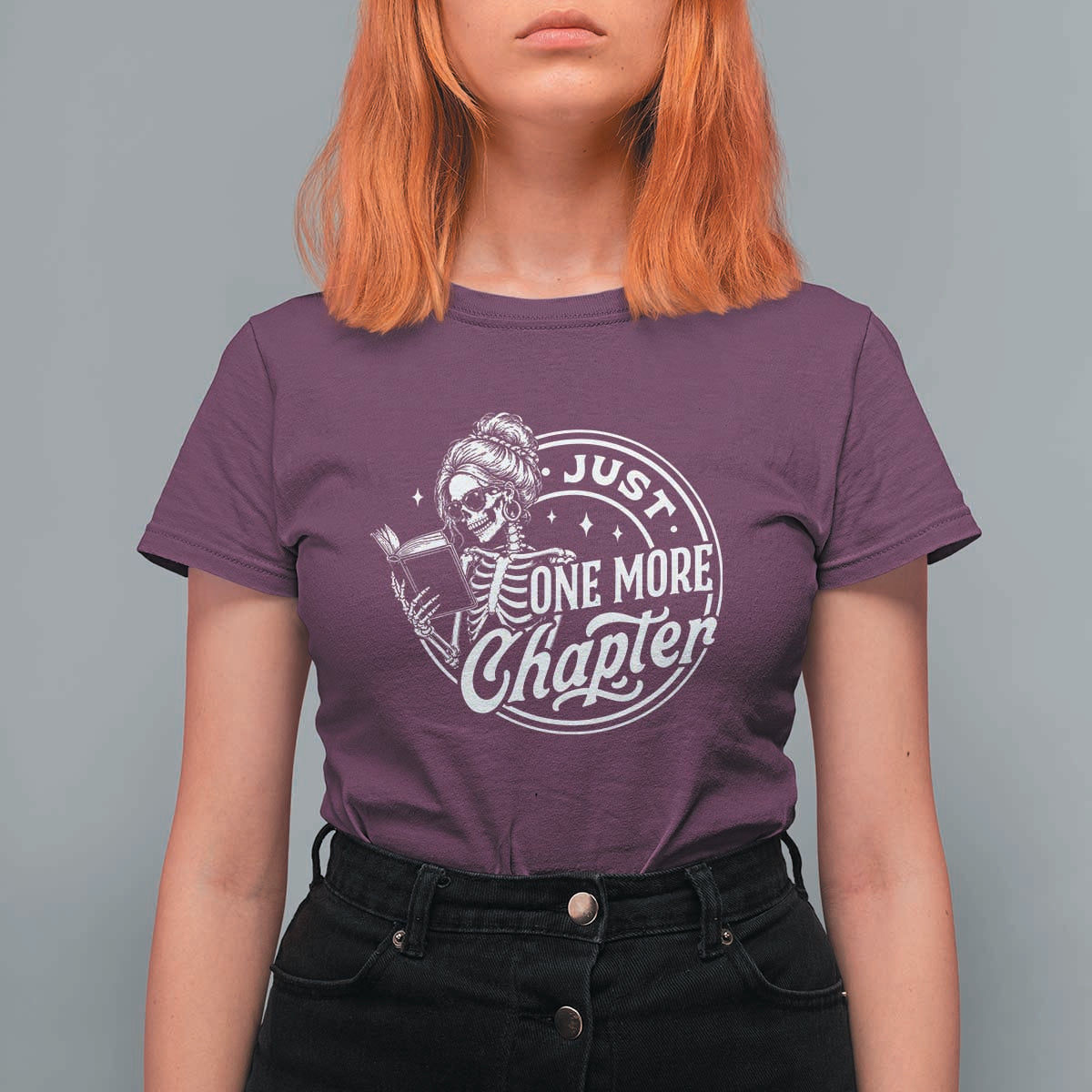 Just One More Chapter Skeleton Woman T Shirt For Women Book Lover Gift