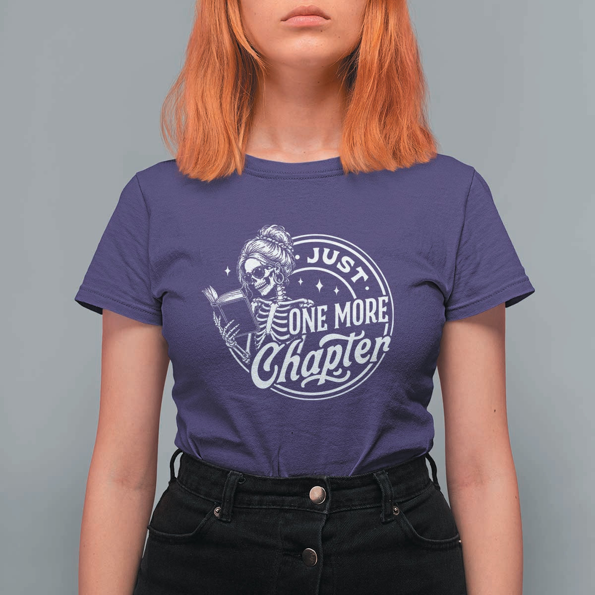 Just One More Chapter Skeleton Woman T Shirt For Women Book Lover Gift