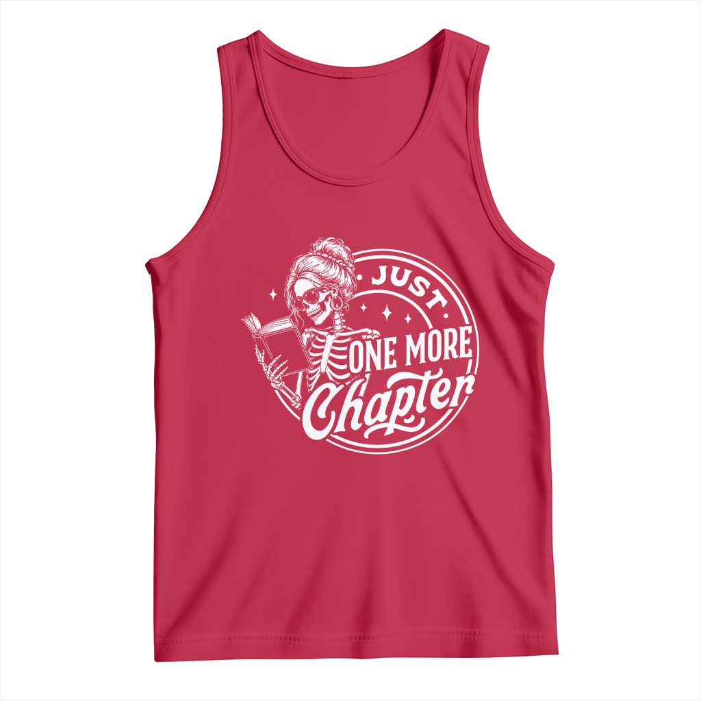 Just One More Chapter Skeleton Woman Tank Top Book Lover Gift