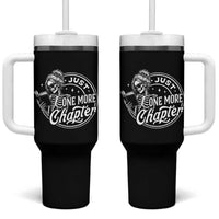 Just One More Chapter Skeleton Woman Tumbler With Handle Book Lover Gift