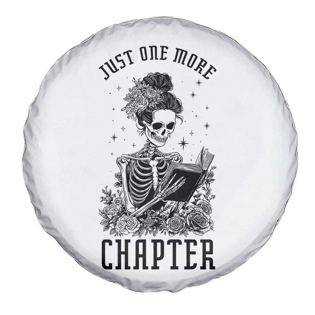 Funny Skeleton Book Lover Spare Tire Cover Just One More Chapter