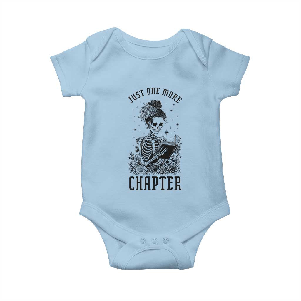 Funny Skeleton Book Lover Baby Onesie Just One More Chapter