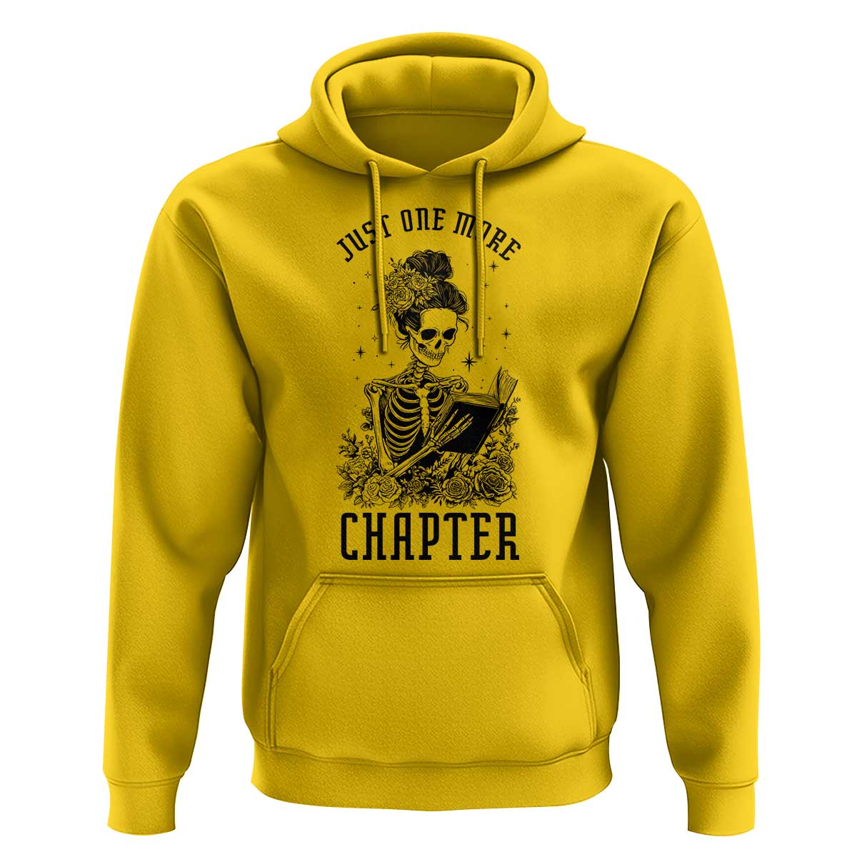 Funny Skeleton Book Lover Hoodie Just One More Chapter