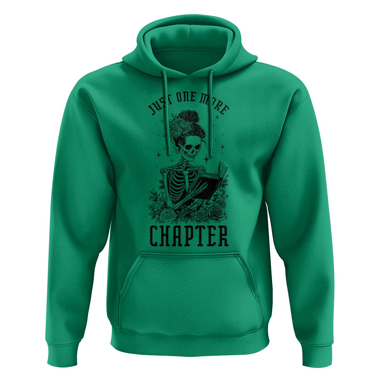 Funny Skeleton Book Lover Hoodie Just One More Chapter