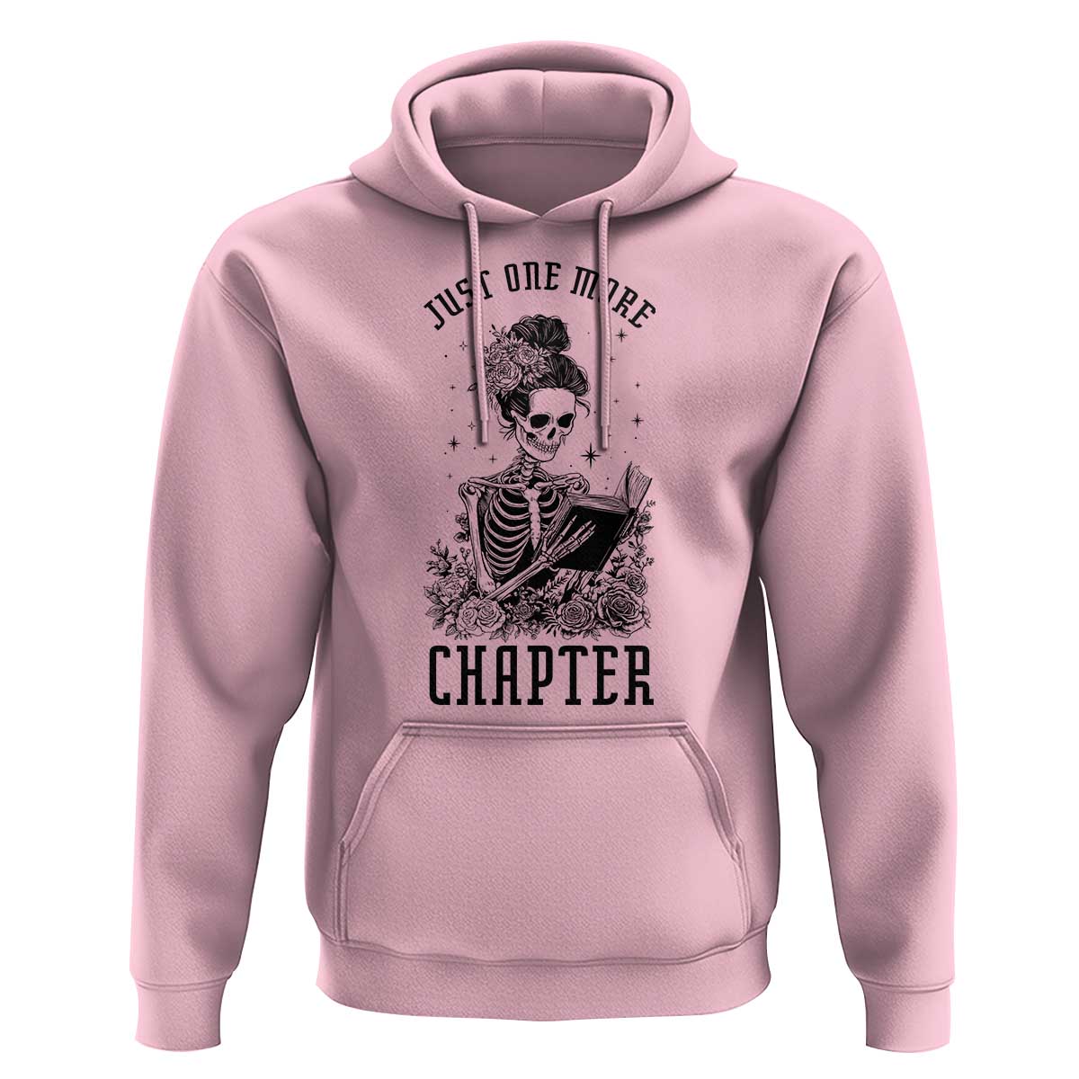 Funny Skeleton Book Lover Hoodie Just One More Chapter