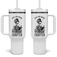 Funny Skeleton Book Lover Tumbler With Handle Just One More Chapter
