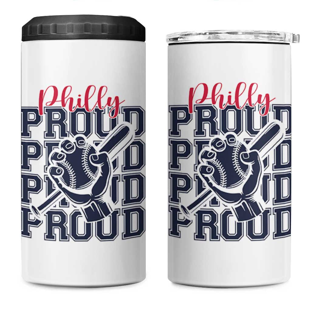 Baseball Lover 4 in 1 Can Cooler Tumbler Philly Baseball Spirit Proud Fan Sport Humor Gift