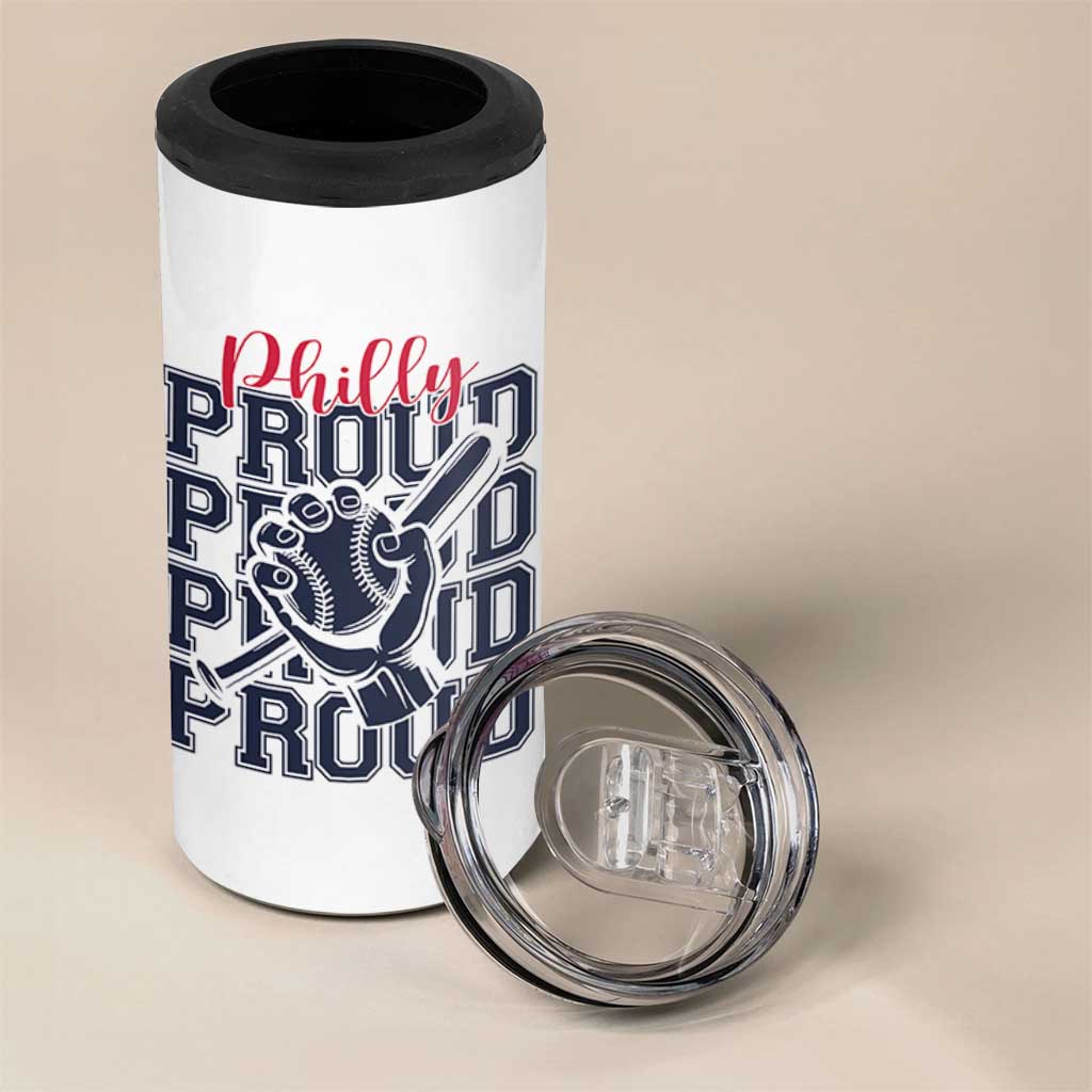 Baseball Lover 4 in 1 Can Cooler Tumbler Philly Baseball Spirit Proud Fan Sport Humor Gift