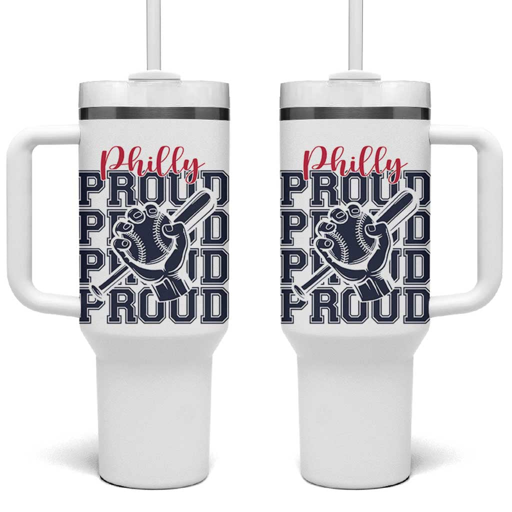 Baseball Lover Tumbler With Handle Philly Baseball Spirit Proud Fan Sport Humor Gift