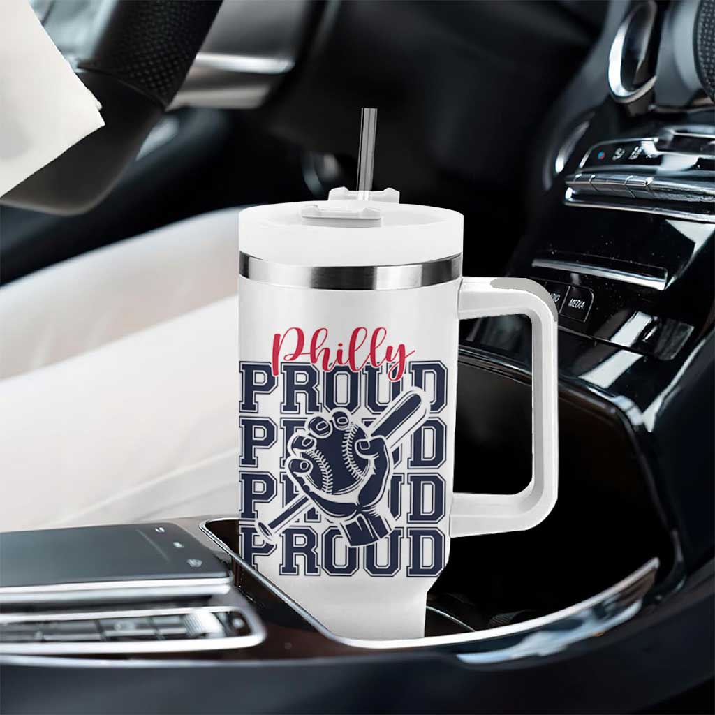 Baseball Lover Tumbler With Handle Philly Baseball Spirit Proud Fan Sport Humor Gift