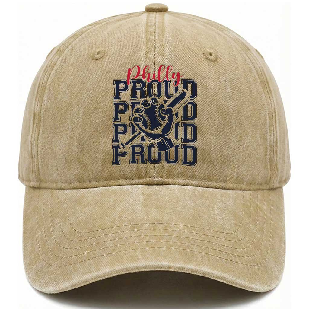 Baseball Lover Washed Cotton Baseball Cap Philly Baseball Spirit Proud Fan Sport Humor Gift