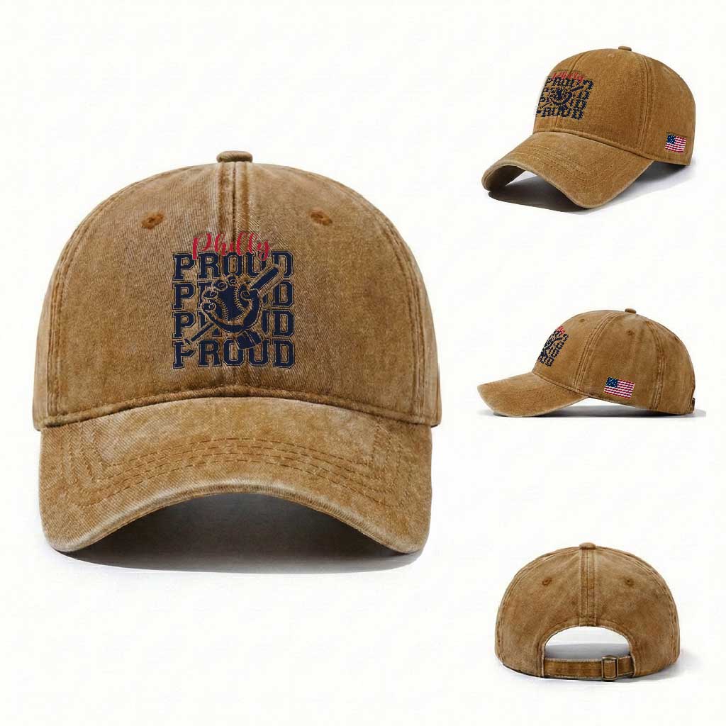 Baseball Lover Washed Cotton Baseball Cap Philly Baseball Spirit Proud Fan Sport Humor Gift
