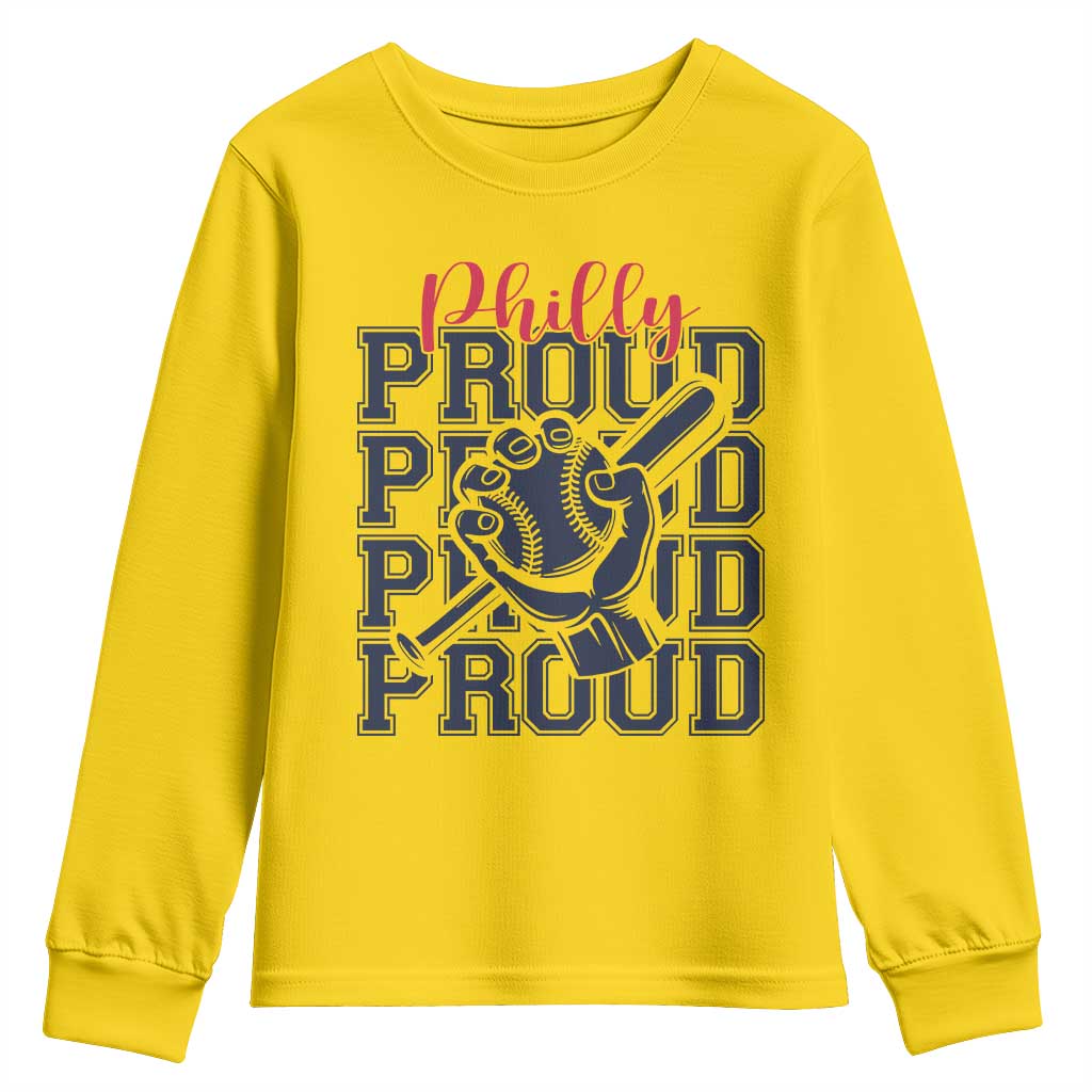 Baseball Lover Youth Sweatshirt Philly Baseball Spirit Proud Fan Sport Humor Gift - Wonder Print Shop