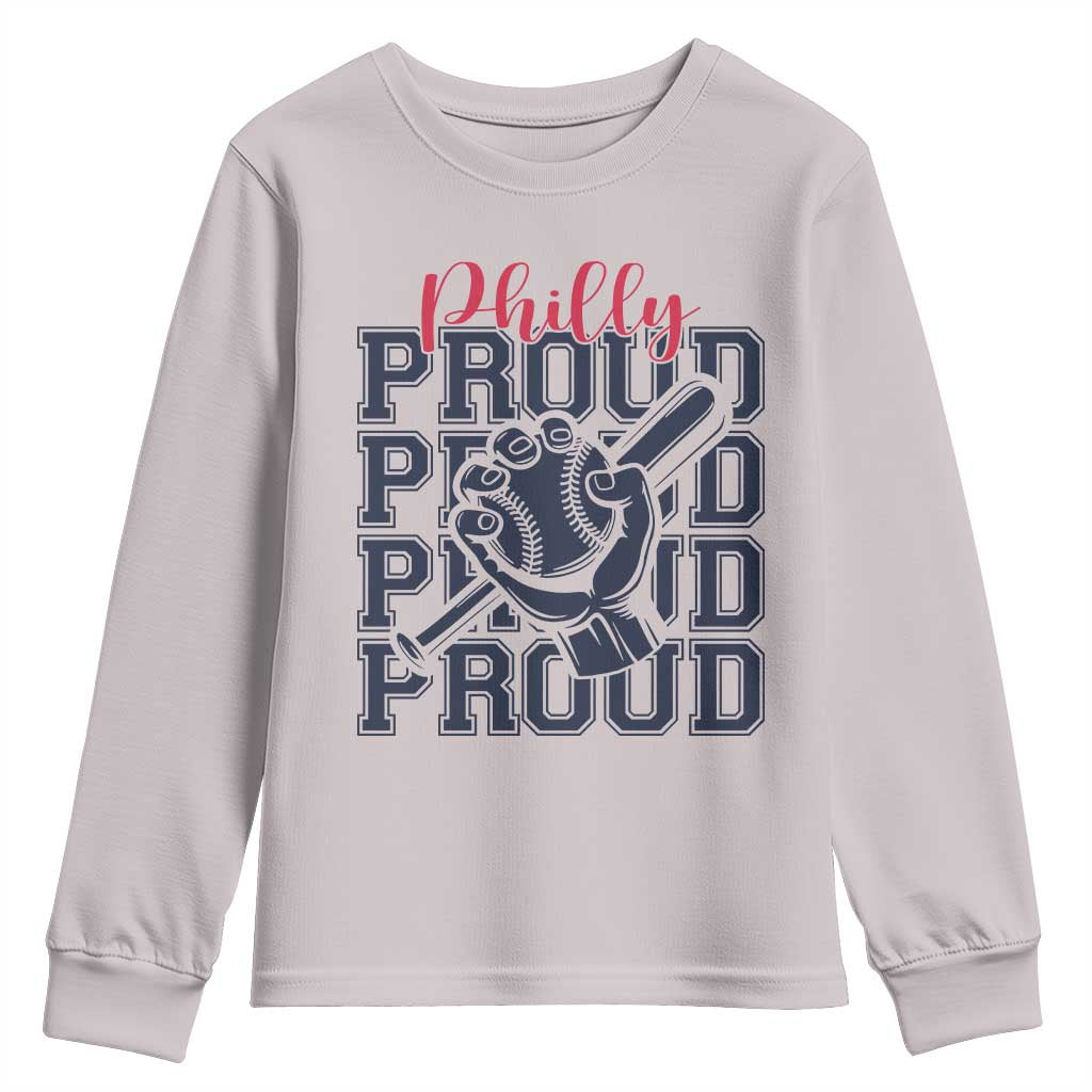 Baseball Lover Youth Sweatshirt Philly Baseball Spirit Proud Fan Sport Humor Gift - Wonder Print Shop