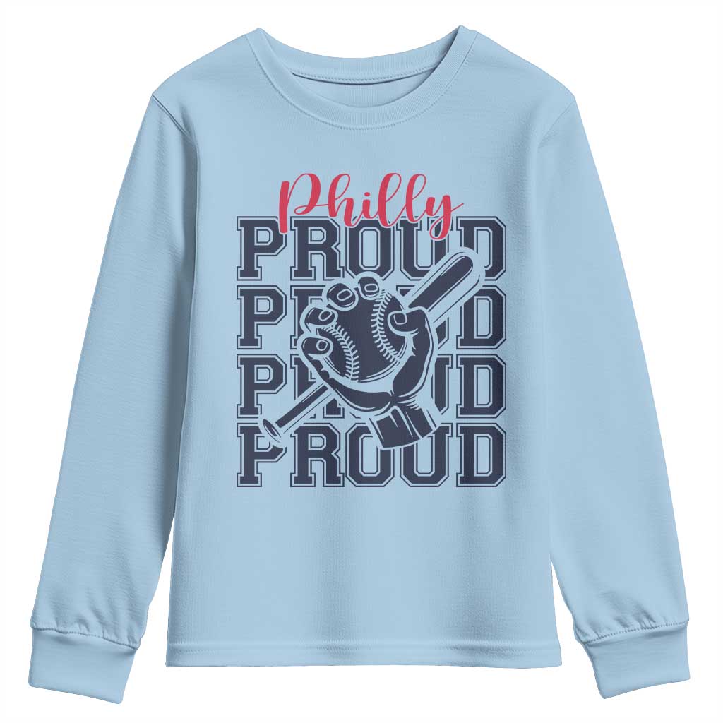 Baseball Lover Youth Sweatshirt Philly Baseball Spirit Proud Fan Sport Humor Gift - Wonder Print Shop