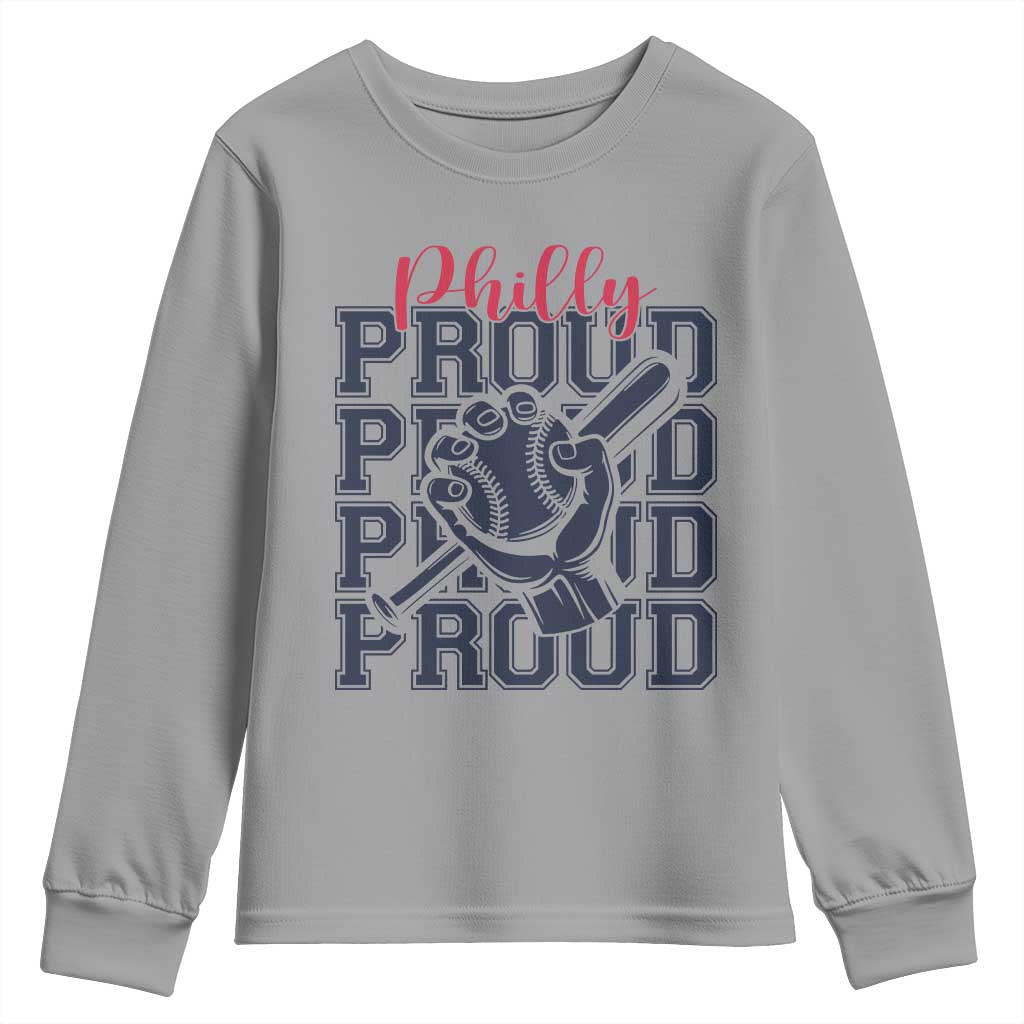 Baseball Lover Youth Sweatshirt Philly Baseball Spirit Proud Fan Sport Humor Gift - Wonder Print Shop