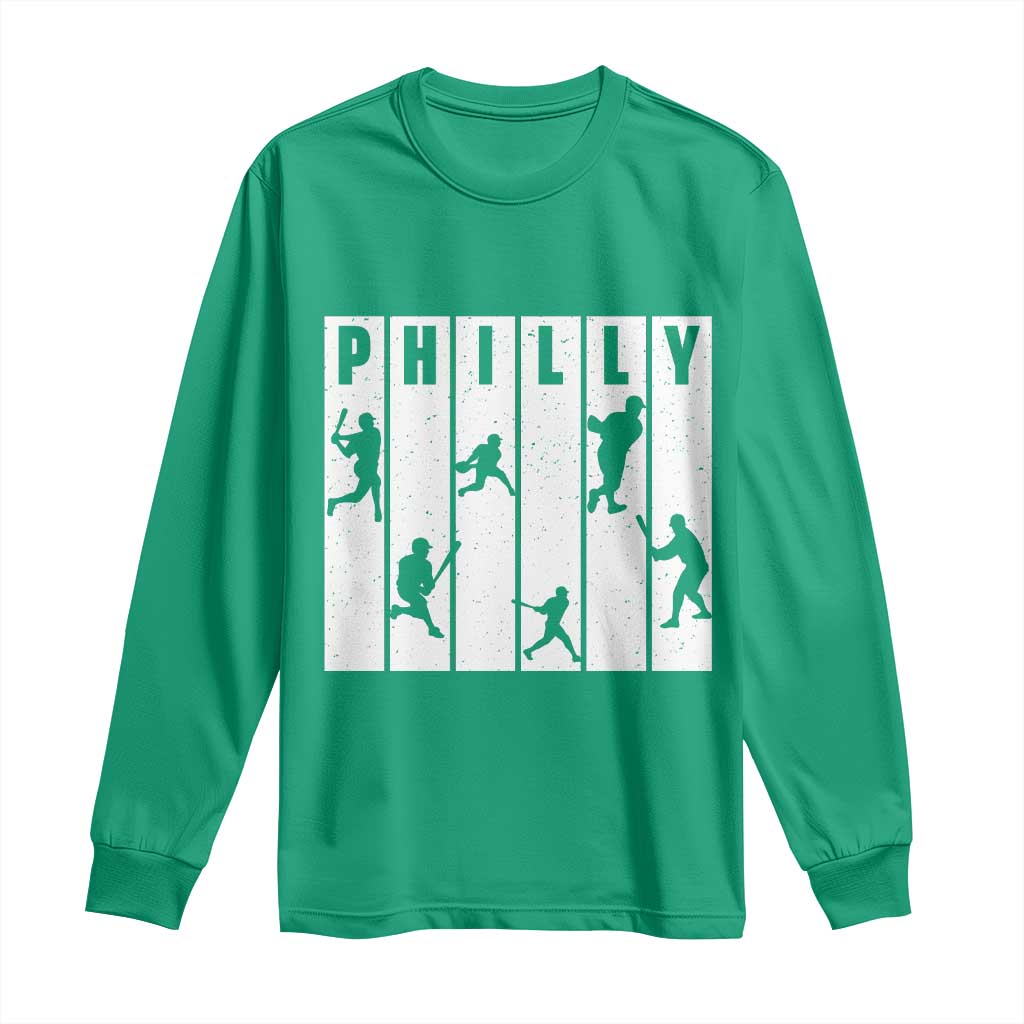 Baseball Lover Long Sleeve Shirt Philly Retro Spirit Proud Fan Sport Lover Gift - Wonder Print Shop