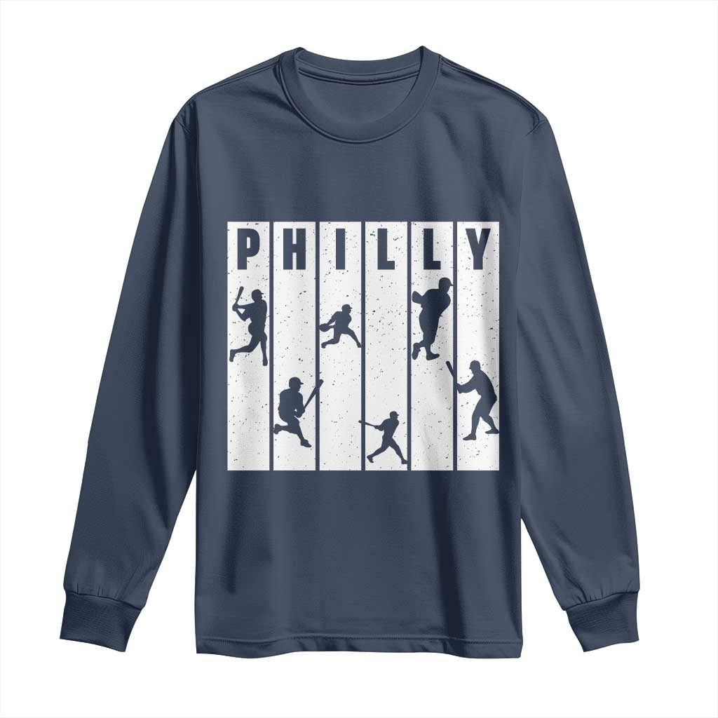 Baseball Lover Long Sleeve Shirt Philly Retro Spirit Proud Fan Sport Lover Gift - Wonder Print Shop