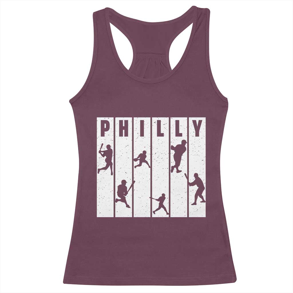 Baseball Lover Racerback Tank Top Philly Retro Spirit Proud Fan Sport Lover Gift - Wonder Print Shop