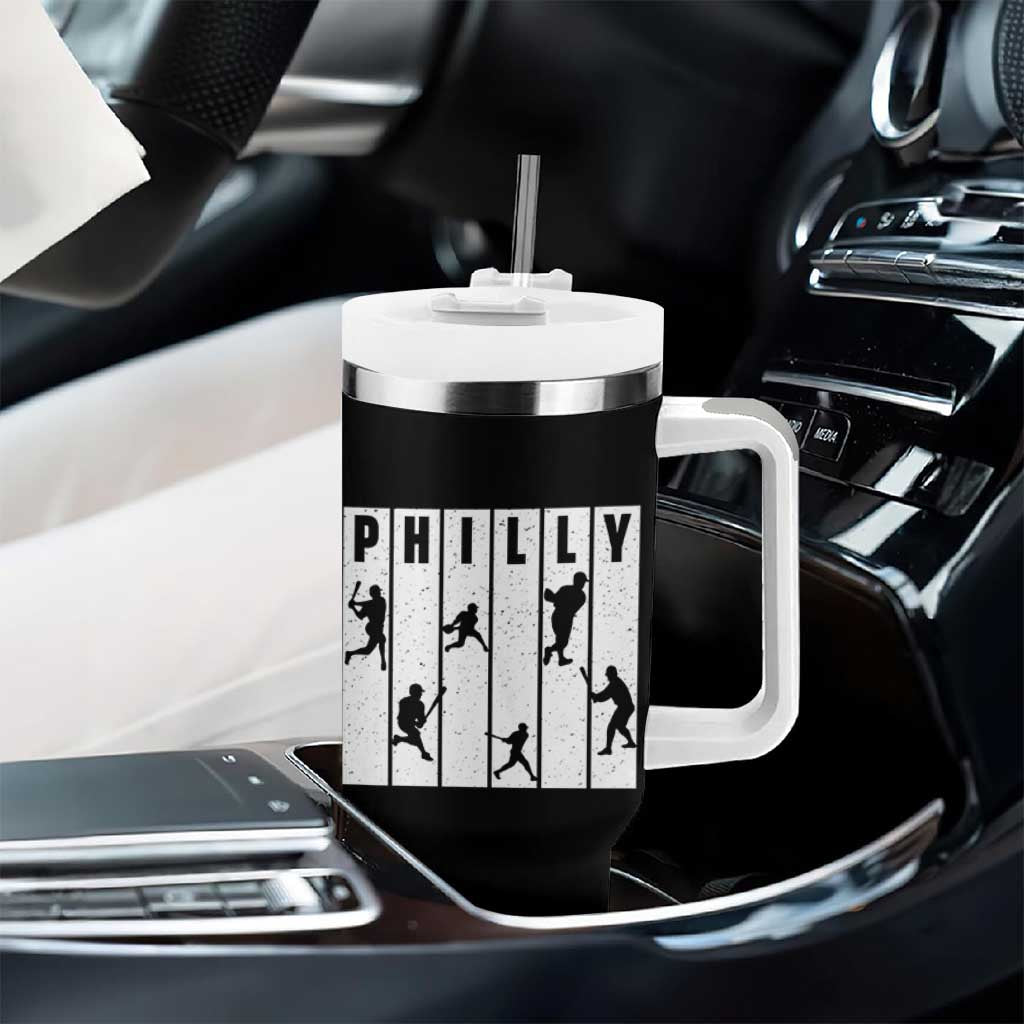 Baseball Lover Tumbler With Handle Philly Retro Spirit Proud Fan Sport Lover Gift