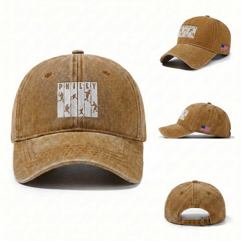 Baseball Lover Washed Cotton Baseball Cap Philly Retro Spirit Proud Fan Sport Lover Gift