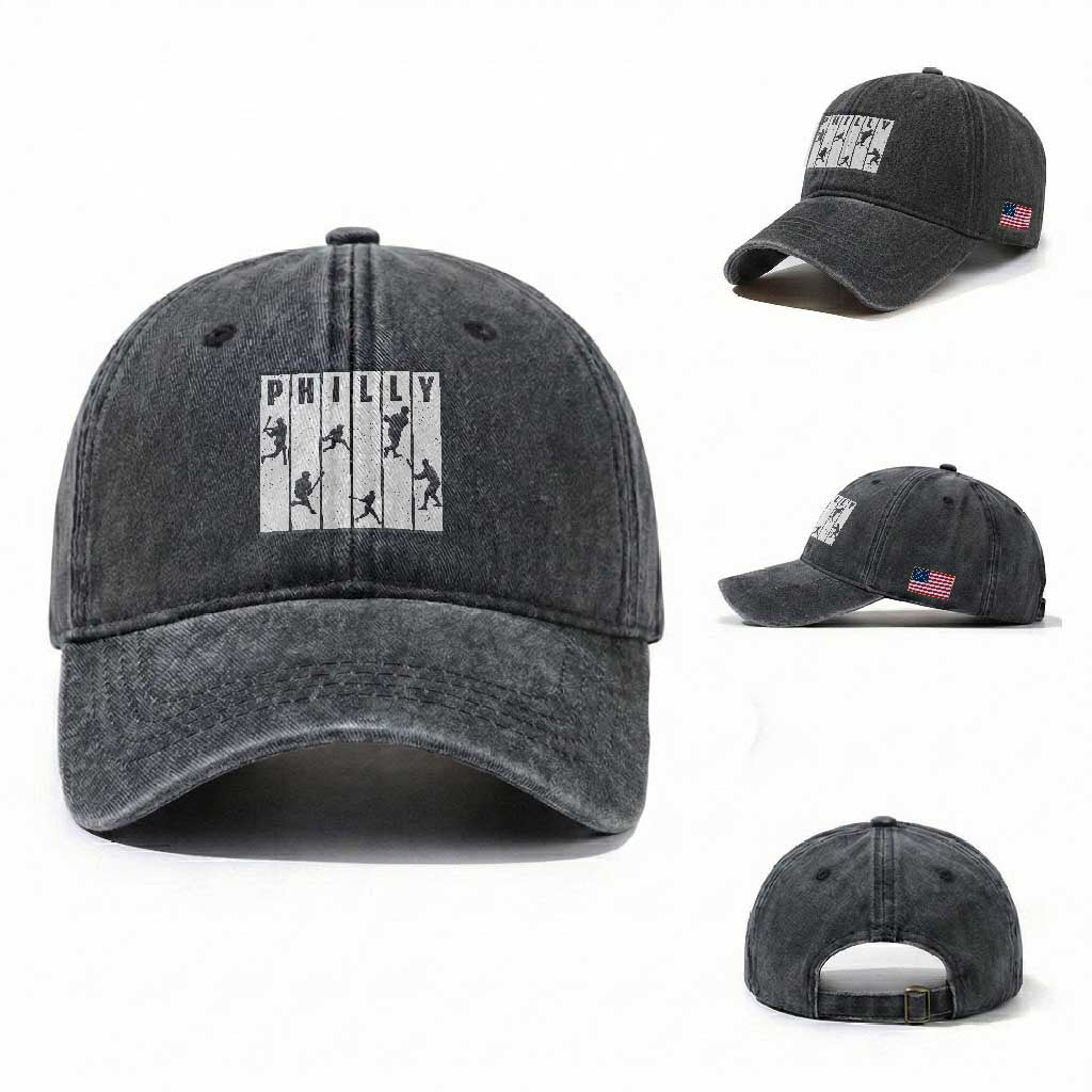 Baseball Lover Washed Cotton Baseball Cap Philly Retro Spirit Proud Fan Sport Lover Gift