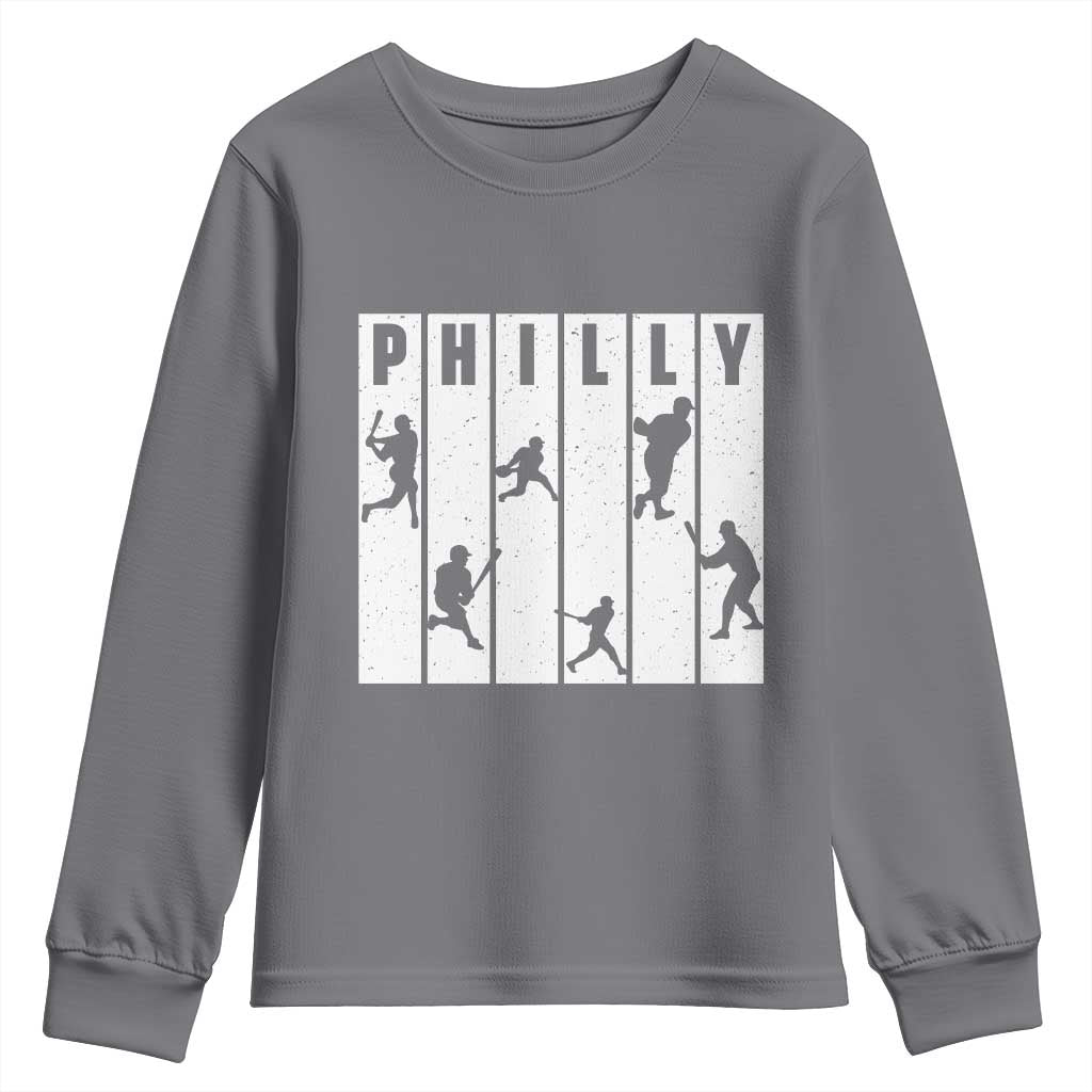 Baseball Lover Youth Sweatshirt Philly Retro Spirit Proud Fan Sport Lover Gift - Wonder Print Shop