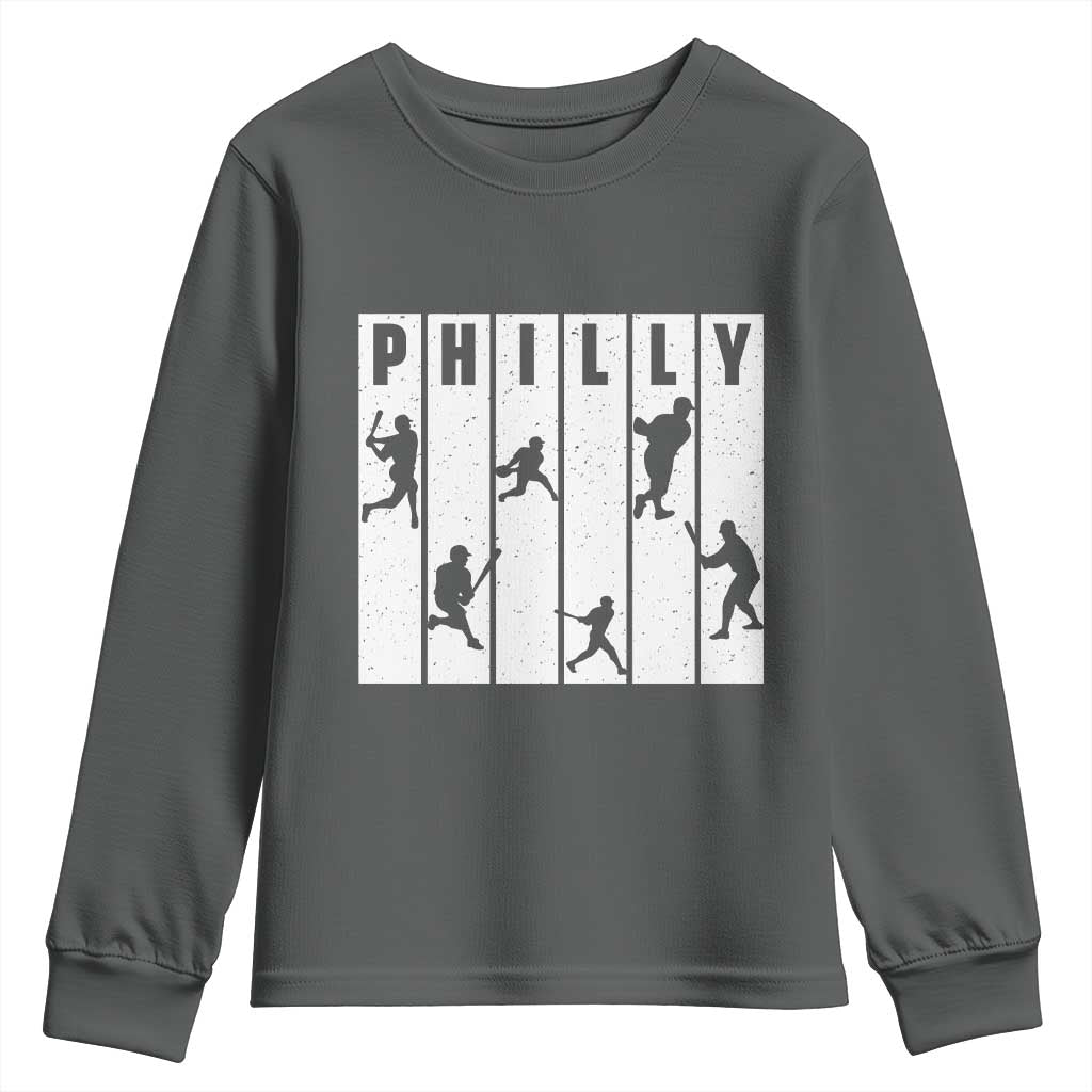 Baseball Lover Youth Sweatshirt Philly Retro Spirit Proud Fan Sport Lover Gift - Wonder Print Shop
