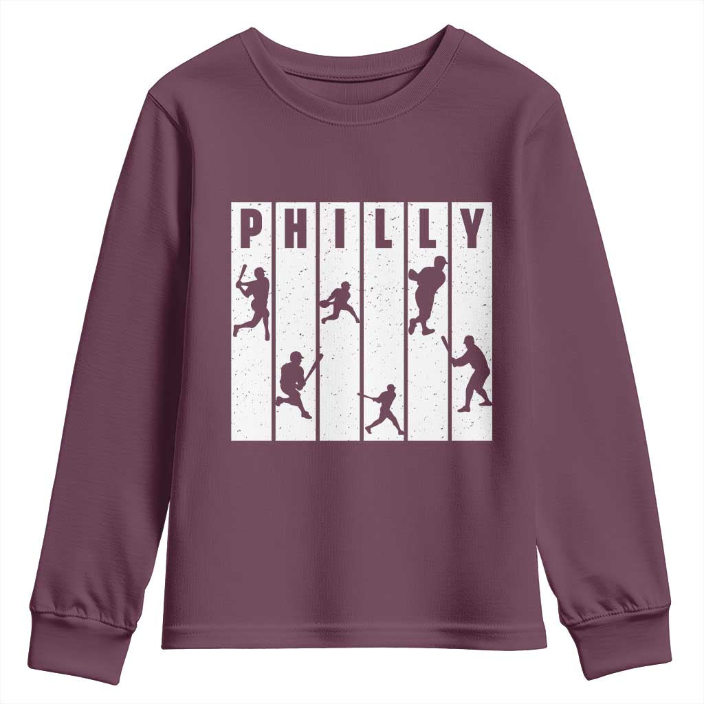 Baseball Lover Youth Sweatshirt Philly Retro Spirit Proud Fan Sport Lover Gift - Wonder Print Shop
