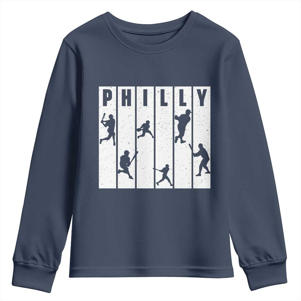 Baseball Lover Youth Sweatshirt Philly Retro Spirit Proud Fan Sport Lover Gift - Wonder Print Shop