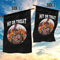 Funny Halloween Baseball Garden Flag Hit Or Treat Skeleton Player - Wonder Print Shop