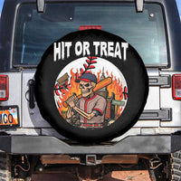 Funny Halloween Baseball Spare Tire Cover Hit Or Treat Skeleton Player - Wonder Print Shop