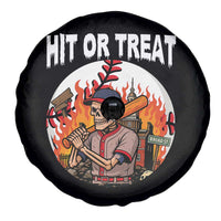 Funny Halloween Baseball Spare Tire Cover Hit Or Treat Skeleton Player - Wonder Print Shop
