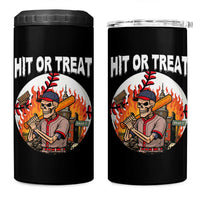 Funny Halloween Baseball 4 in 1 Can Cooler Tumbler Hit Or Treat Skeleton Player